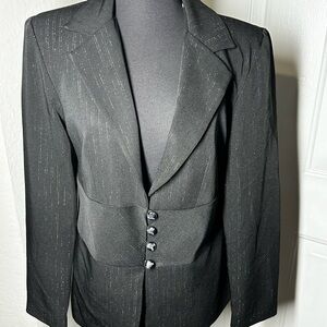 Cato Black Blazer with Silver Accents